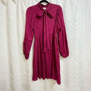 Fun Pink Swing Dress with Bow Accent